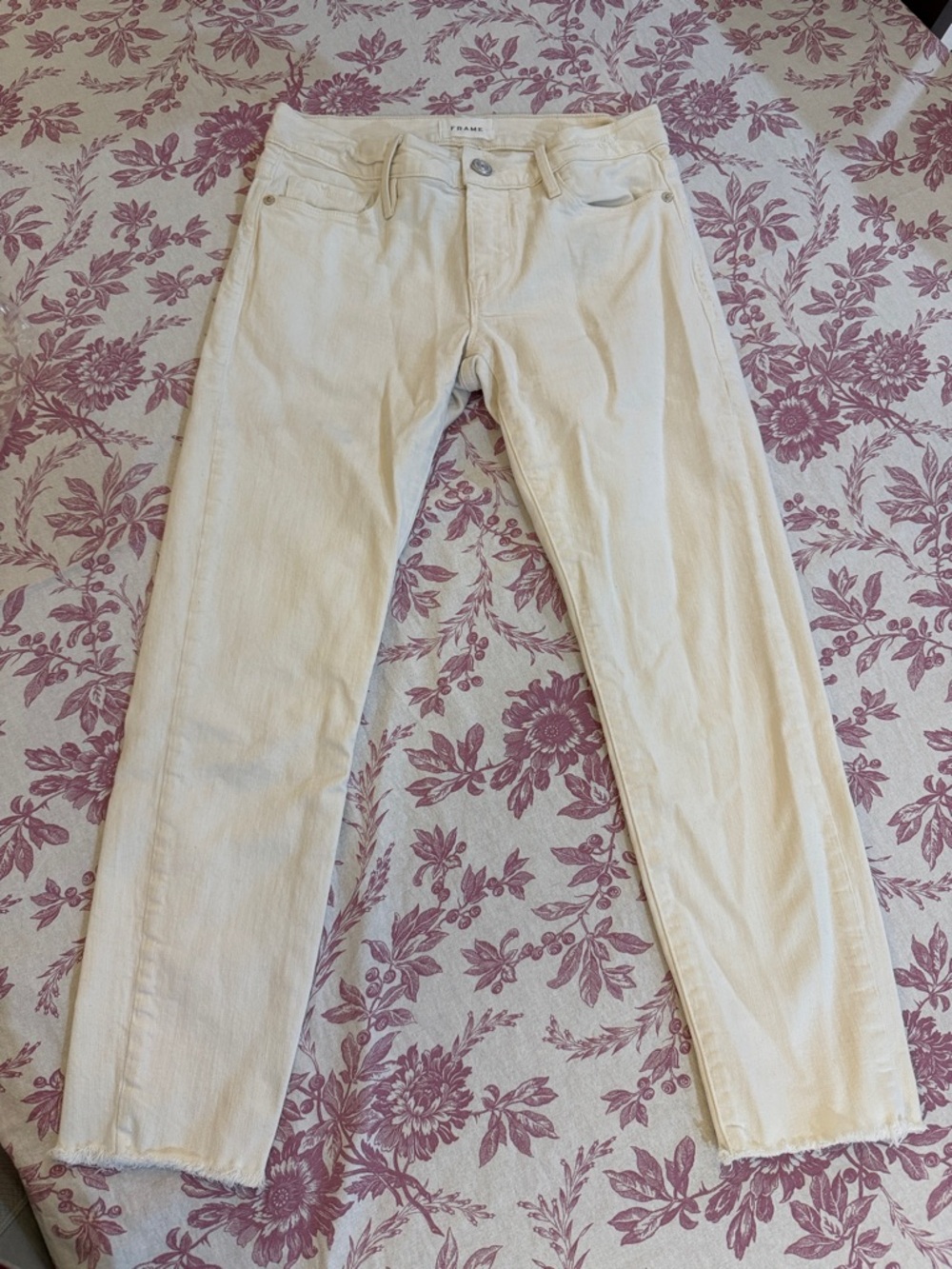 Frame size 25 Denim white/Cream le garcon cropped Jeans